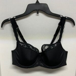 NWT! - Cacique Lane Bryant French Full Coverage Black Underwire Bra 38D